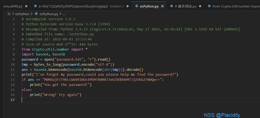 pyc to py+脚本 md5 - NSSCTF